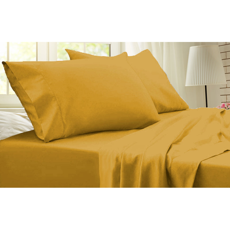 Ensemble de draps en rayonne de bambou de qualité supérieure 4 pièces, Ensemble de draps double / double avec 2 taies d'o