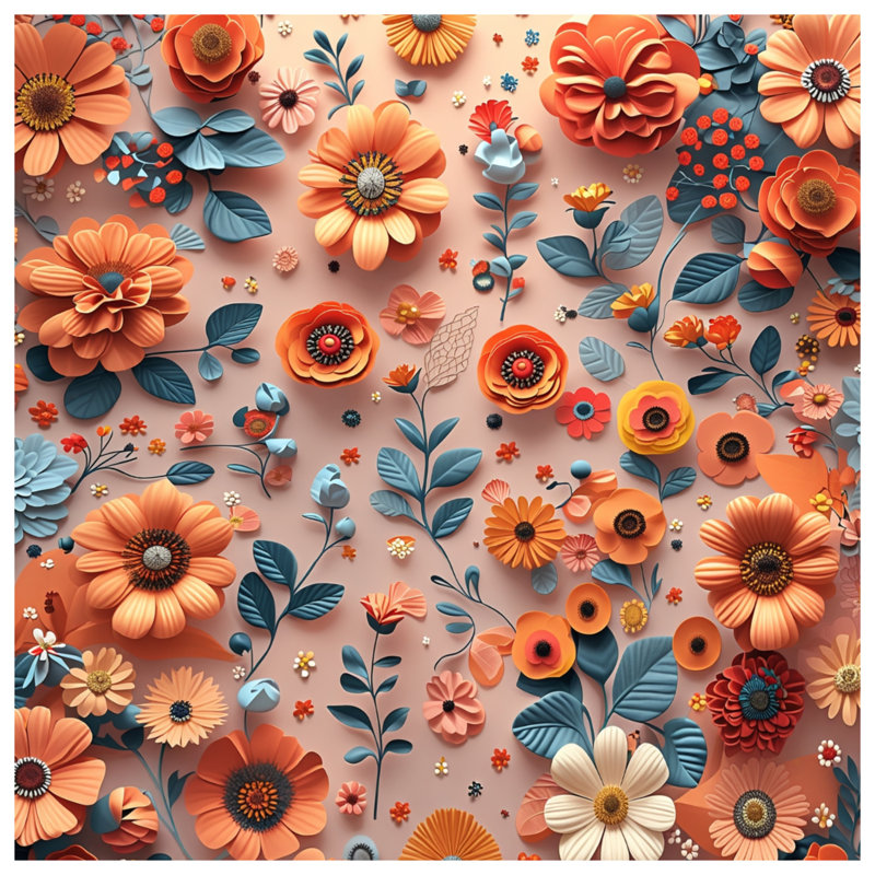 Décoration florale tapis de bain bohémien, L 34 po x L 21 po