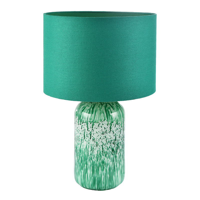 Glass Table Lamp, Green/White, Green