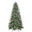 Arbre de Noël 5 pi avec 1131 pointes, baies rouges et pommes de pin - Branches PE + PVC enneigées, conception à charnières pour une installation facile, support en métal robuste - Décoration d'arbre de Noël naturelle-1784268514