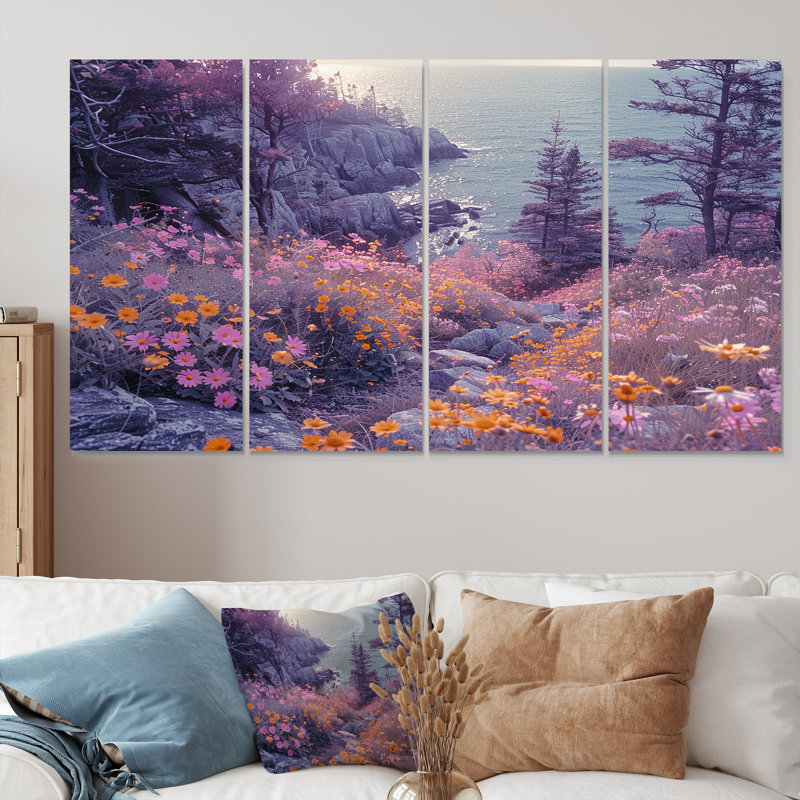 Cavitt - Ensemble d'art mural côtier 4 pièces, 32" H x 64" W