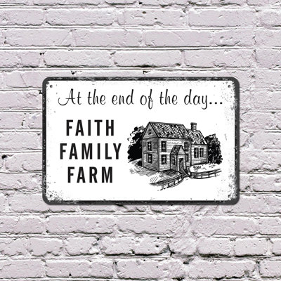 Faith Family Farm 10 Inch x 14 Inch Plastic Sign