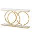Console moderne 55,11 po en faux marbre et blanc pour canapé d'entrée