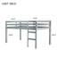 Lit mezzanine simple en bois d'hévéa massif gris. Facilement accessible. Base à lattes renforcée. Rangement supplémentaire sous le lit. Lit gris de faible hauteur pour un sommeil paisible, en bois. Inclus. Plateforme durable. Under-689148285
