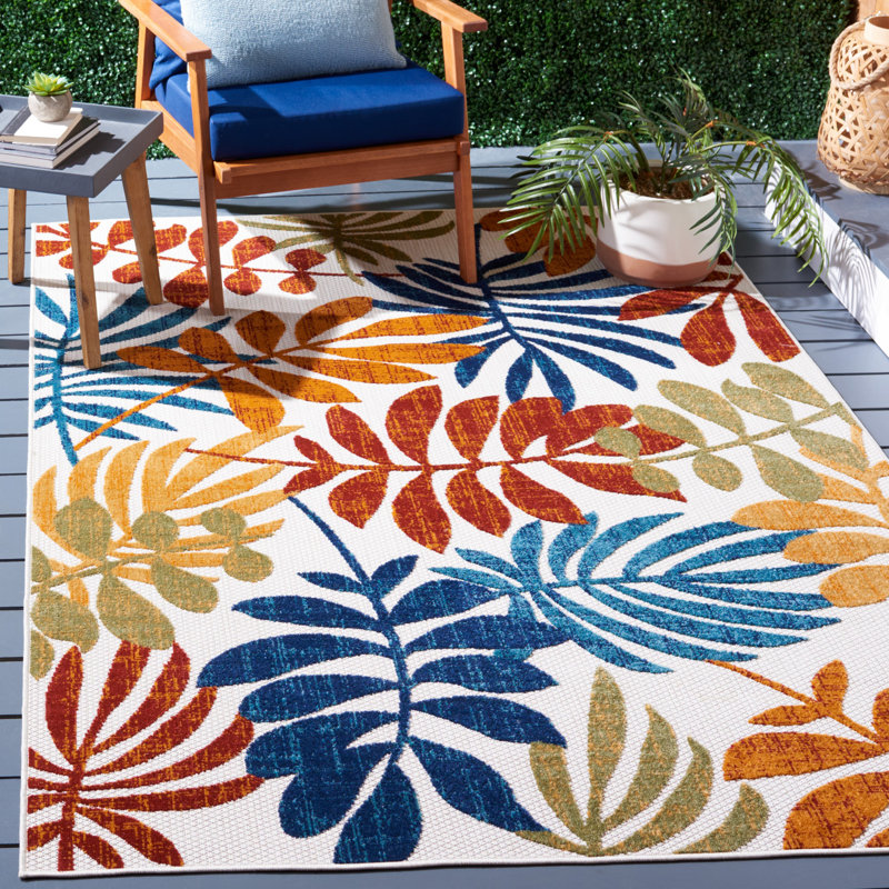 Floral Indoor / Outdoor Area Rug, Rectangle 160 x 229cm