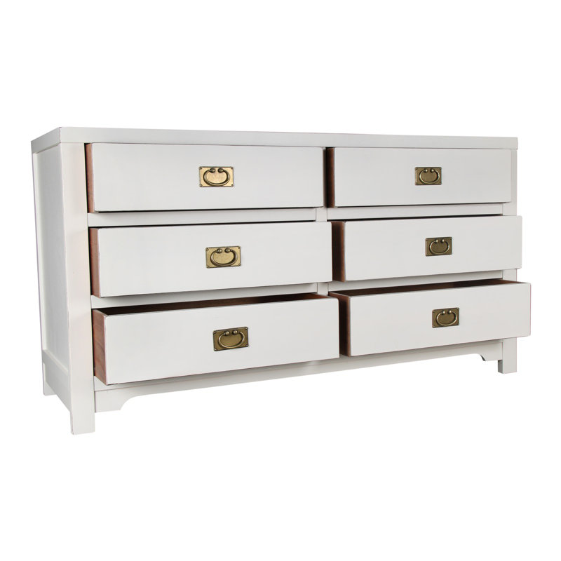 150 cm W Chest of 6 Drawers, White