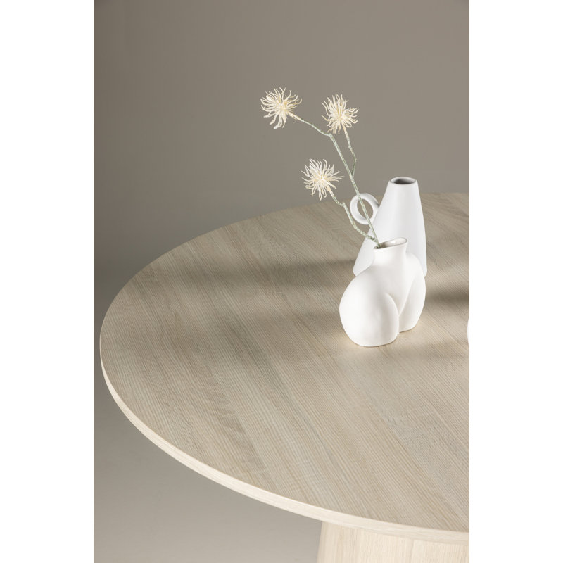 Bissie Round Dining Table, Whitewash