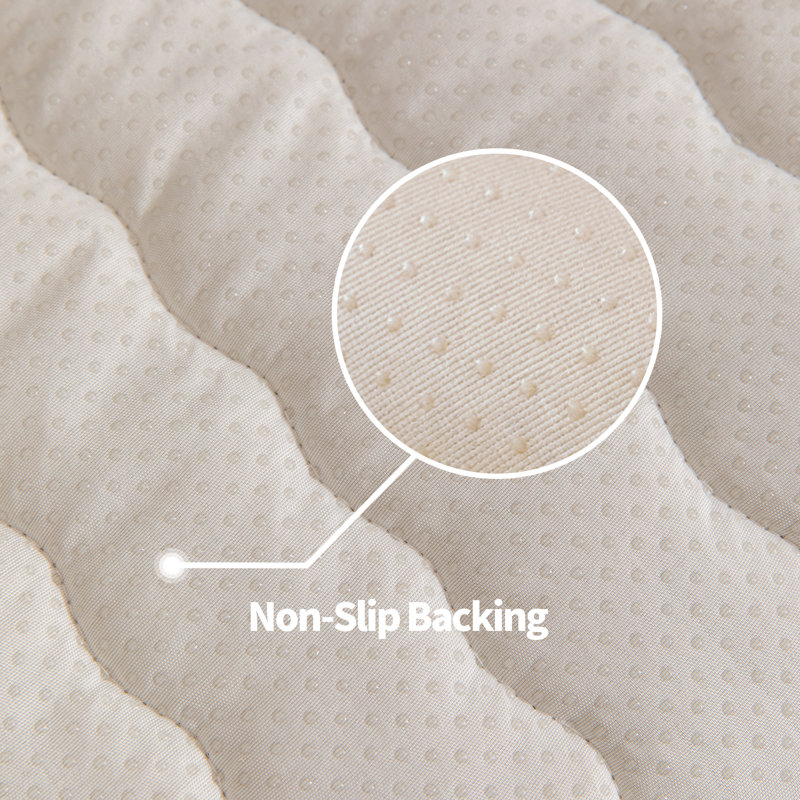 Housse pour canapé à coussins carrés en sherpa à texture douce, Surdimensionné - l 94 po x P 27,6 po, Off‑white