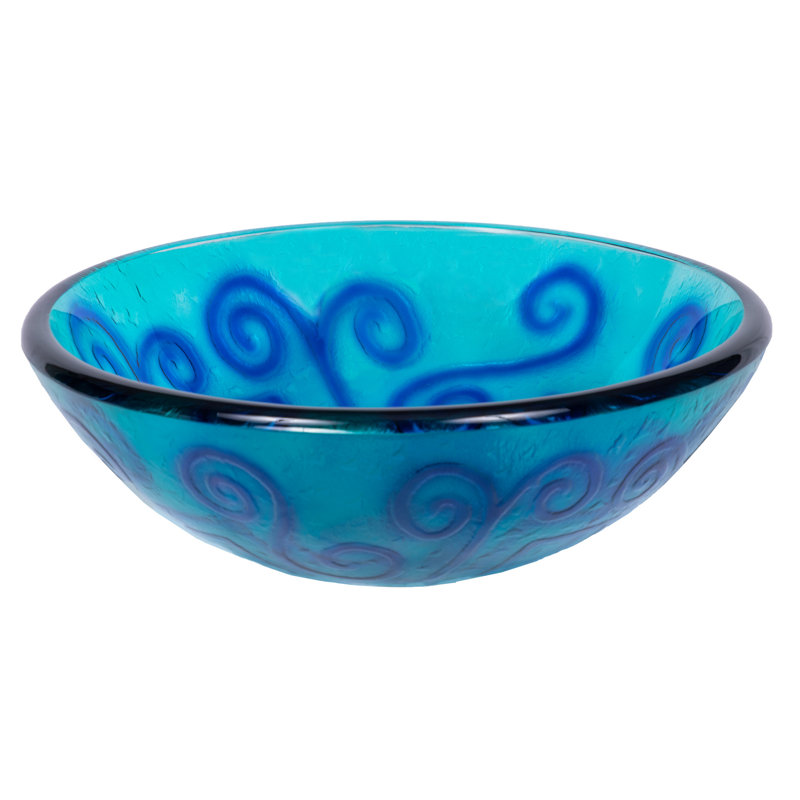 Lavabo de salle de bain vasque circulaire en verre Swirls
