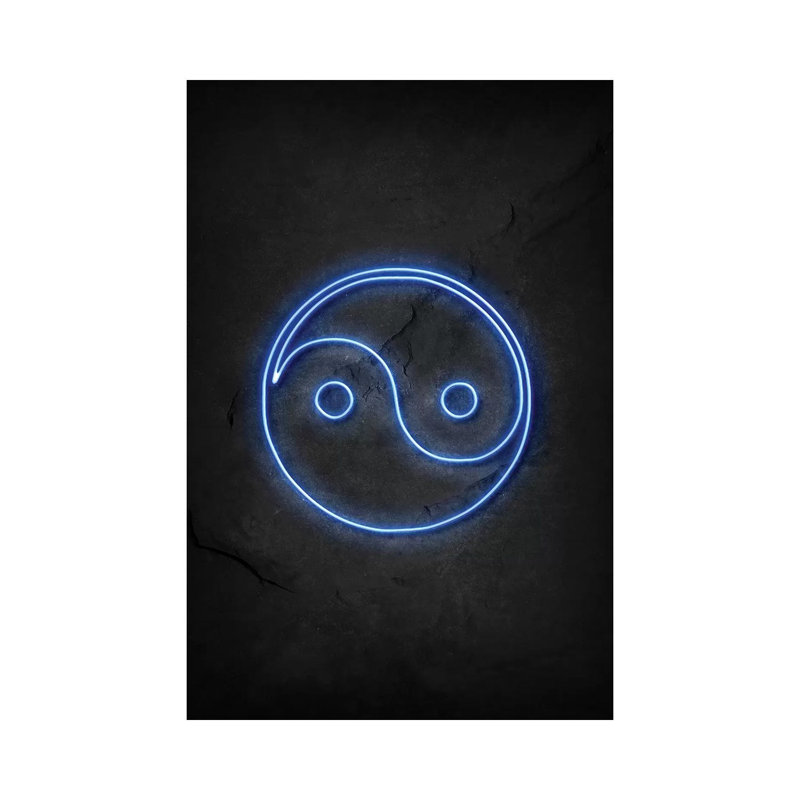 «Yin Yang Neon» par Durro Art, impression sur toile tendue, H 12 po x l 8 po x P 0,75 po