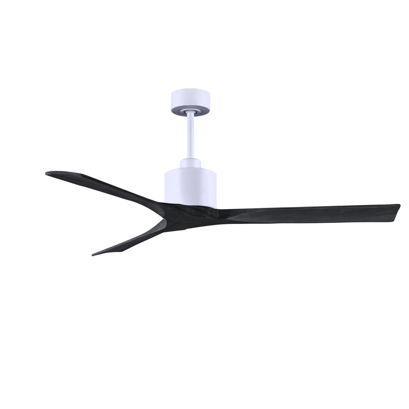 Nan Ceiling Fan In Textured Blades, Matte White, Matte Black, 52"