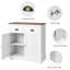 Buffet Modern Farmhouse - Buffet de rangement blanc pour hall d'entrée avec 2 tiroirs, portes doubles, tablettes réglables - Rangement en bois pour la salle à manger, le salon, le café-bar