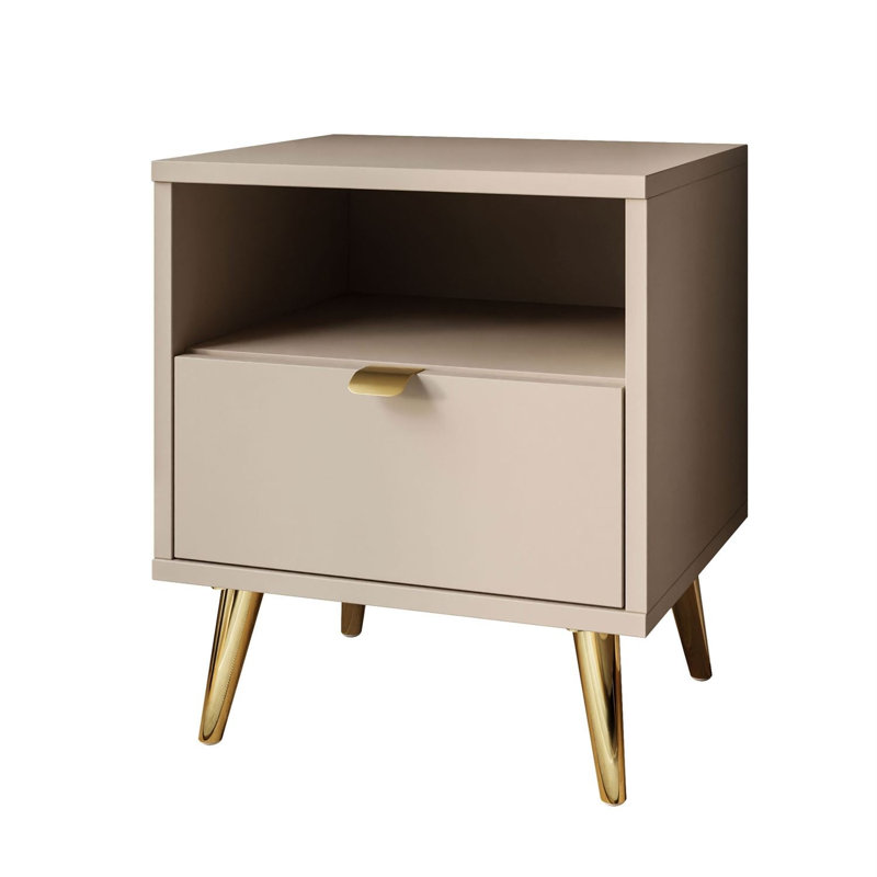38 cm W Bedside Table, cashmere