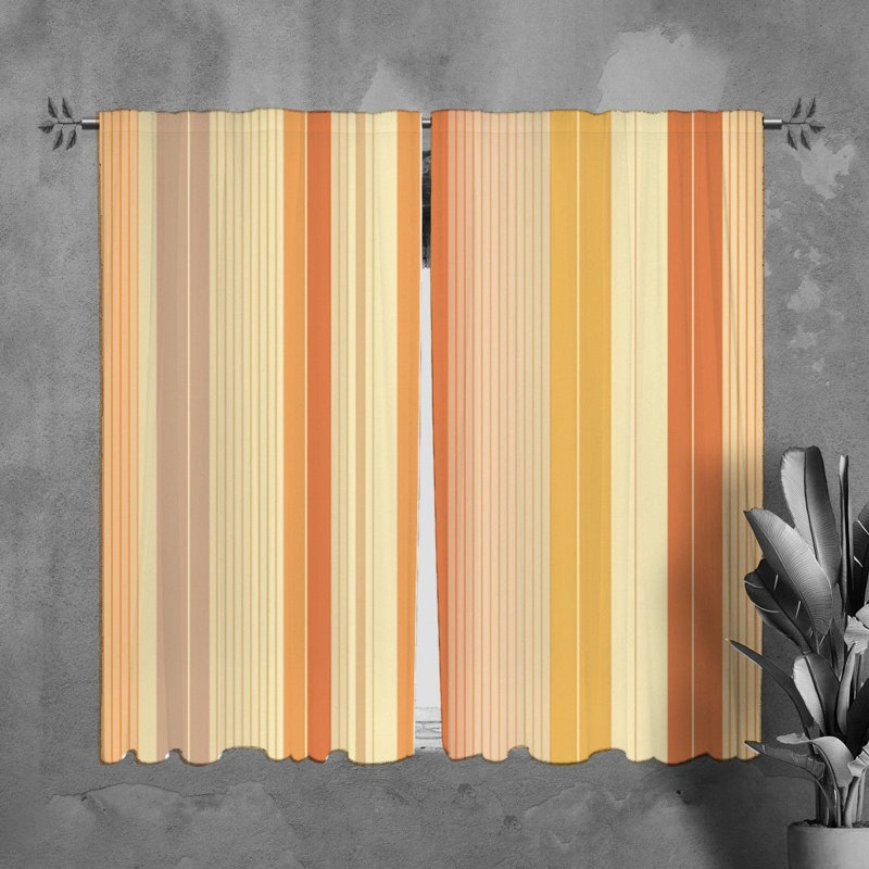 Tanica Room Darkening Curtain Pair, Orange/Yellow, 40" W x 61" L