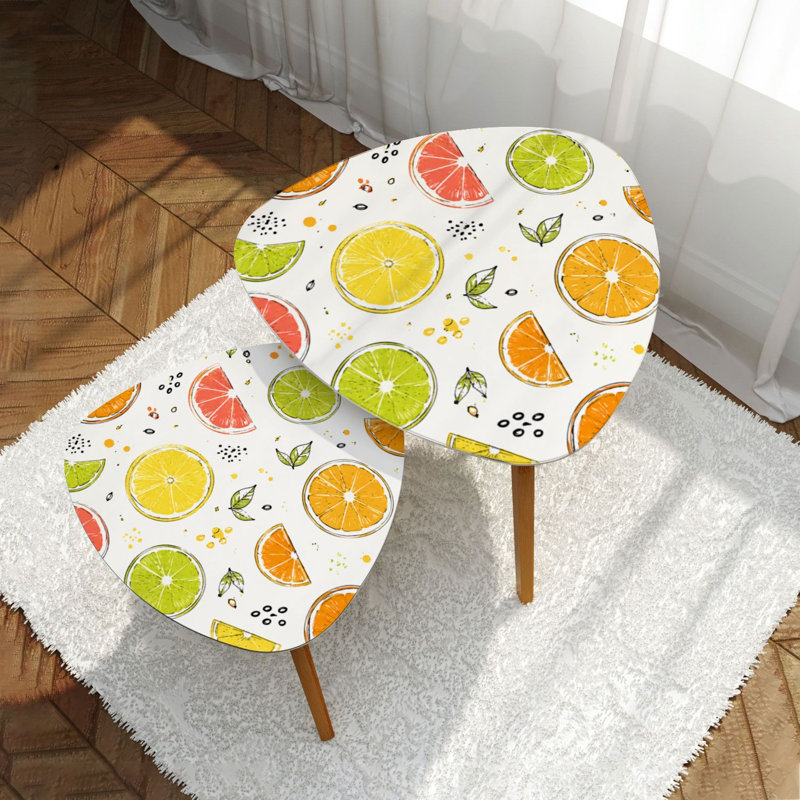 Ensemble de 2 tables basses gigognes Triangle