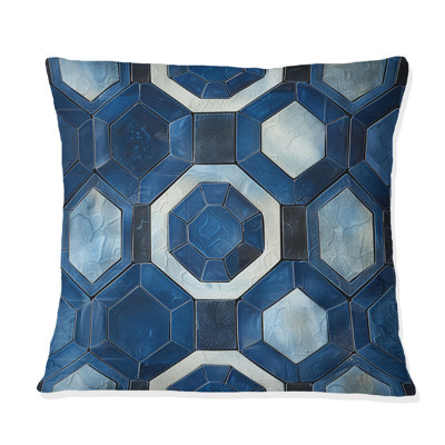 Coussin bleu Midcentury