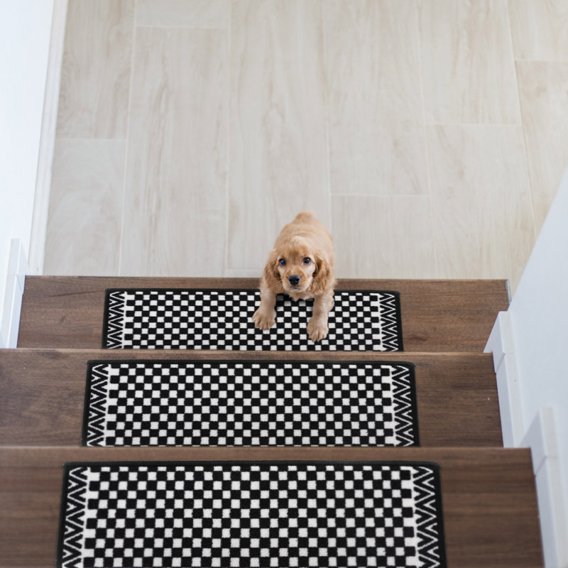 Tapis d'escalier antidérapant Pilning, Noir