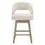 Tabouret de comptoir pivotant rembourré de 26 po avec pieds en bois massif Neta (ensemble de 4)-123102273