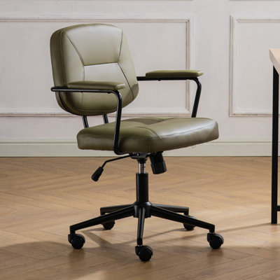 Black Hight adjustable Microfiber Leather + Steel Office Chair