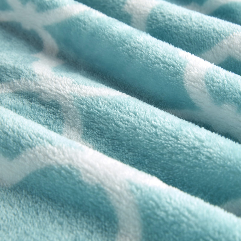Aqua Ogee Knitted Oversized Plush Throw 60" x 70"