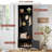 74''Hall Tree with Bench and Storage,Coat Rack with Shoe Bench,Entryway Bench with Coat Rack,Hall Tree with 4 Gold Hooks & Metal Legs for Entryway, Living Room,Black-649204179