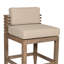 Tabouret de comptoir d'extérieur en bois d'eucalyptus clair avec coussins en oléfine taupe Rigsby - Ensemble de 4-733307530-733307531-733307572
