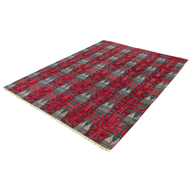 Raadhiya One-of-a-Kind 8'11" X 12'2" New Age Wool Area Rug in Burgundy
