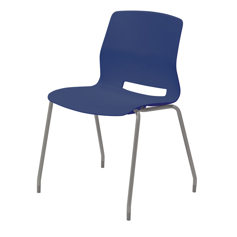 Chaise empilable Wille, Bleu marine, Sans roulettes