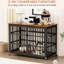 Cage pour chien de style meuble brun l 43,3 po x P 29,9 po x P 33,5 po, vue dégagée pour surveiller votre animal de compagnie, ouverture par le haut, cadre en fer, entrée à double porte, mouvement des roues, installation rapide, bon-1623414755