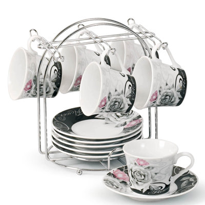 Porcelain Espresso Cup and Saucer
