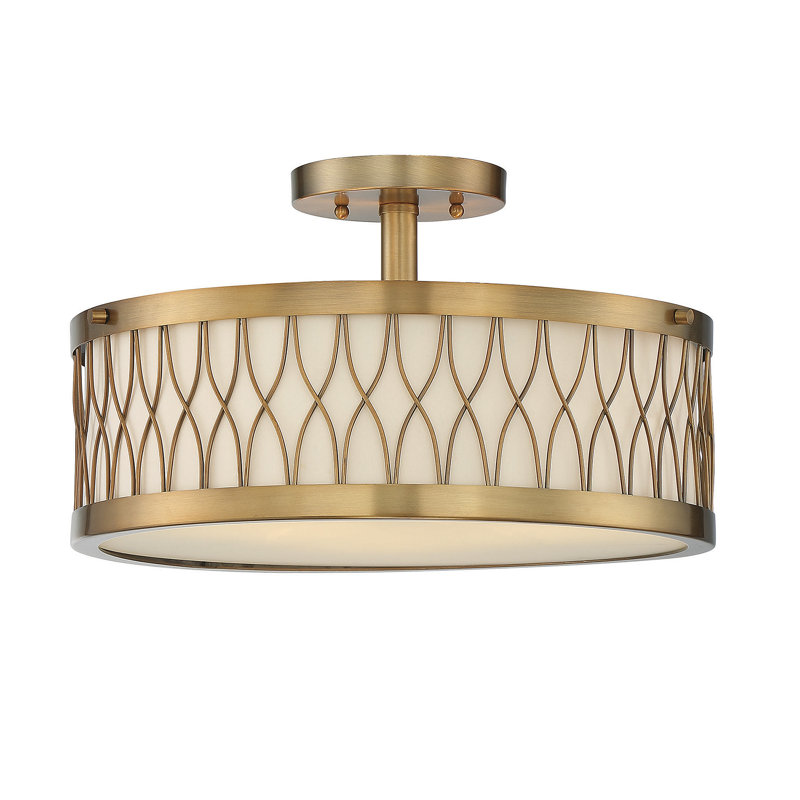 Plafonnier semi-encastré 3 lumières à tambour unique 15 po Eliot