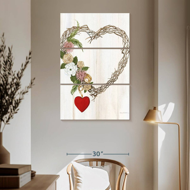 Couronne rustique Hardie Valentine, H 65 po x l 42 po