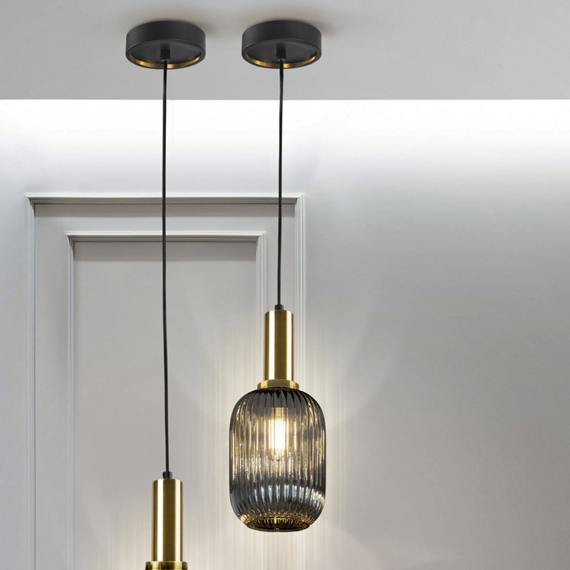 Halia 1 - Light Matte Black/Gold Single Pendant