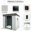 Remise de jardin en métal 6 pi x 5 pi avec fenêtre - Rangement polyvalent et grand 6 pi x 5 pi pour le jardin-126021900