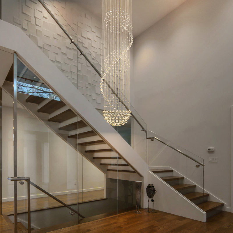 10 - Light Crystal Spectacular Spiral Raindrop Chandelier for Stair