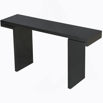 Large 60-Inch Console Table With Geometric Clean Lines Design,Stylish Entryway Table With Painted Finish And Adjustable Feet,Suitable For Living Room,Entryway,Hallway.