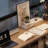Light chestnut color Rectangular Solid Wood Executive Desk with drawers desk-1084316340