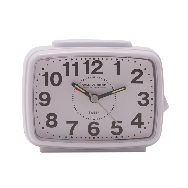 Analogue Alarm Tabletop Clock, White