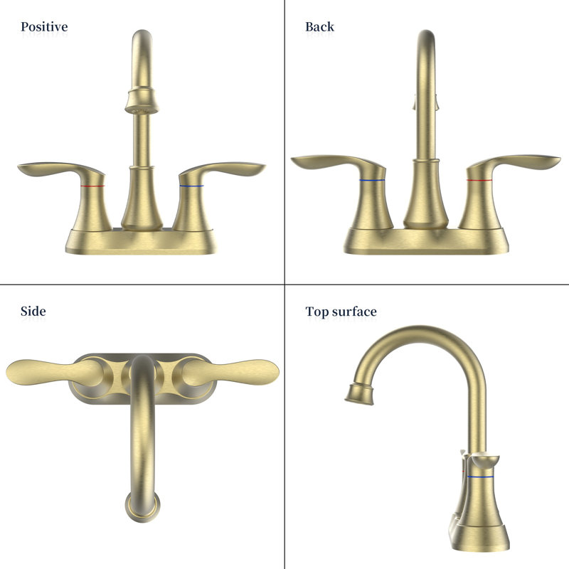 Bathroom faucet with 360 degree turn spout, Brushed Gold