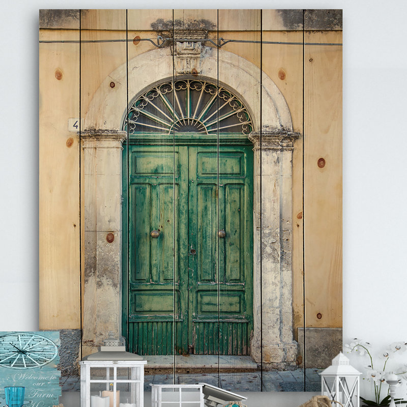 «Green Door in Sicily», reproduction d'impression, H 20 po x l 12 po x P 1po