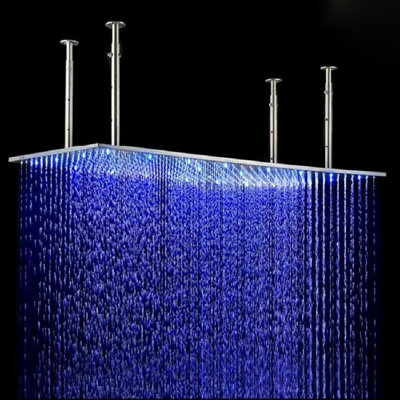 Genoa Sandino Thermostatic Ceiling Mount Rain Fall LED Shower Set