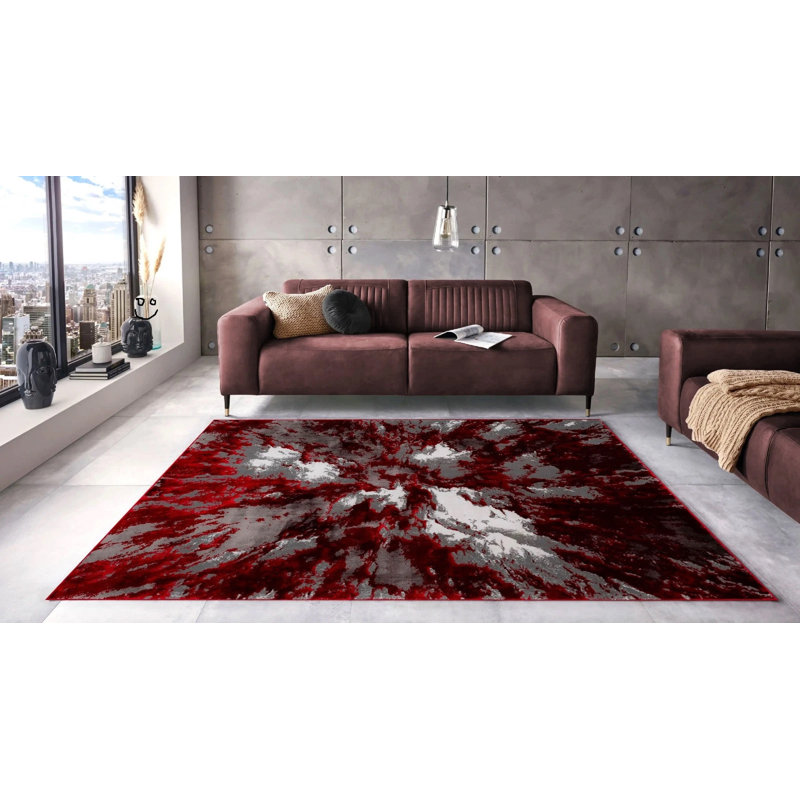 Area Rug, Rectangle 200 x 290 cm, Red