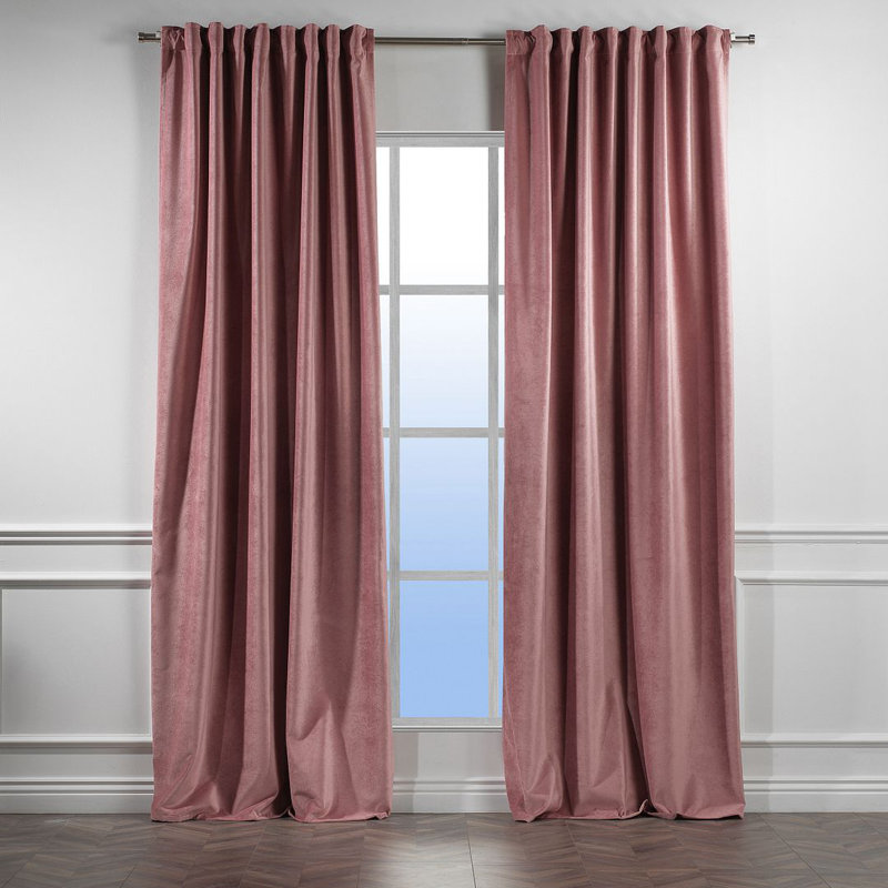 Panneau simple décoratif extra large en velours mat sur mesure, L 52 po x L 300 po, 18 TAUPE ROSE