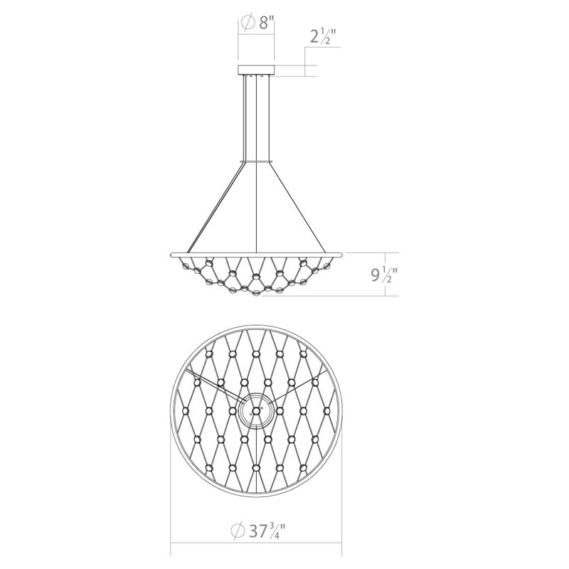 Constellation 3000K Dimmable Integrated LED Pendant, 12" H x 37.75" W x 37.75" D