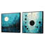 Ensemble de 2 collages abstraits bleus et noirs-273571559-273571558