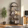 5 Tier Bookcase Arched Display Racks Tall Bookshelf Freestanding Open Storage Shelf