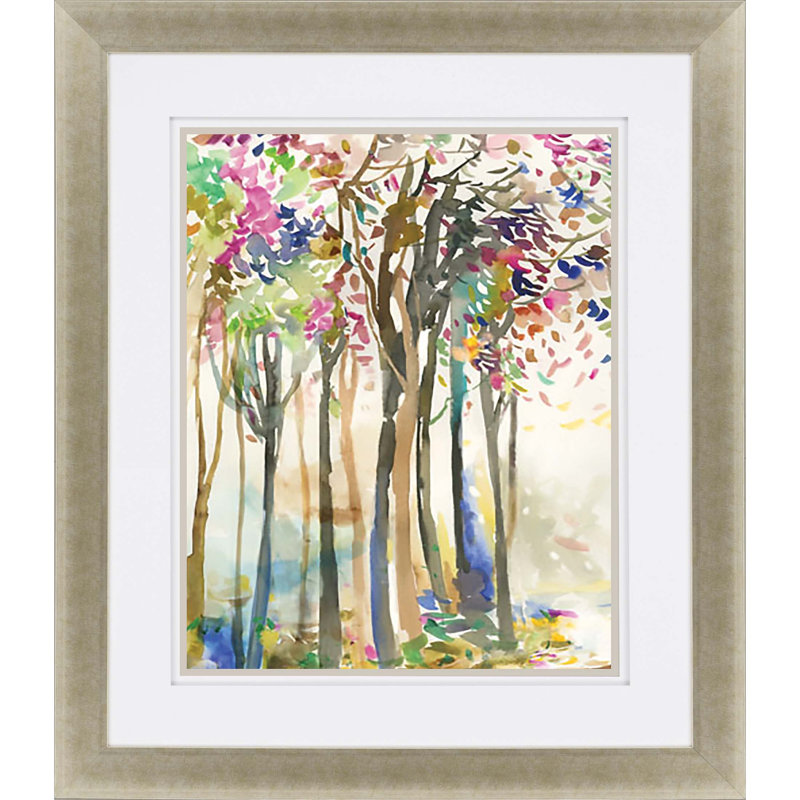 «Sunny Path II», reproduction d'art encadrée dorée