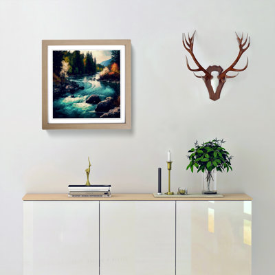 River Impressionism - Single Picture Frame Print on Wood
