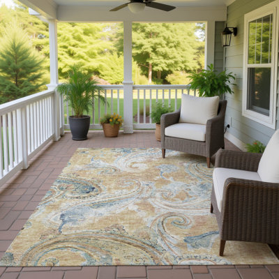 Tapis motif cachemire intérieur / extérieur lavable à la machine ACN2748