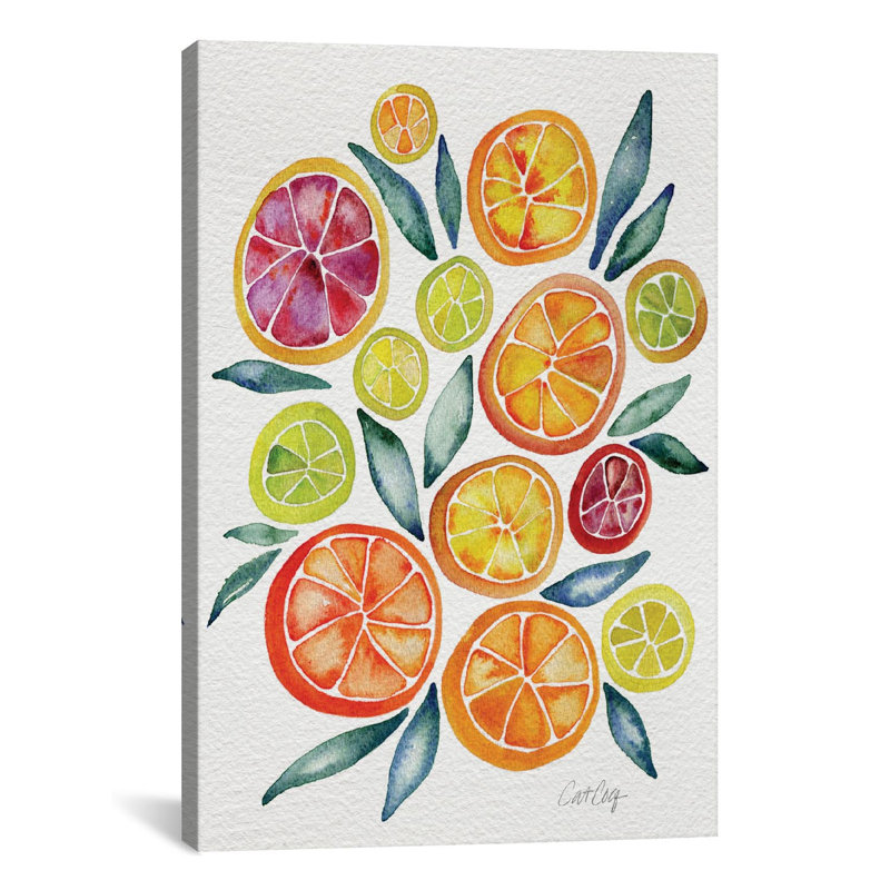 «Citrus Slices» par Cat Coquillette - impression sur toile tendue, H 18 po x l 12 po x P 1,5 po